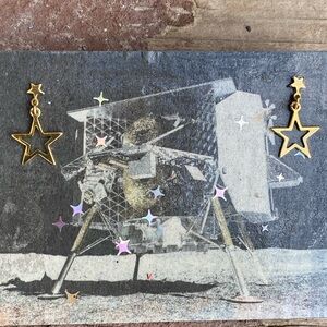 Bundle 3 for 50% off 1970s Deadstock Gold Tone Star Post Earrings